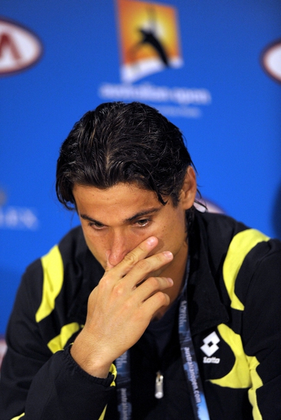 David Ferrer, durante la rueda de prensa posterior al partido
