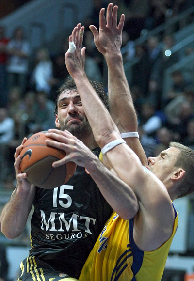 El pívot del Madrid Jorge Garbajosa durante un partido de Euroliga.