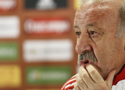 Vicente del Bosque, durante la rueda de prensa de hoy.