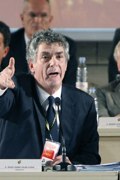 Ángel María Villar, durante una rueda de prensa.