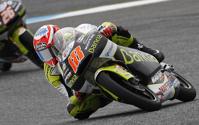 El piloto Nico Terol, durante la sesión de entrenamiento.