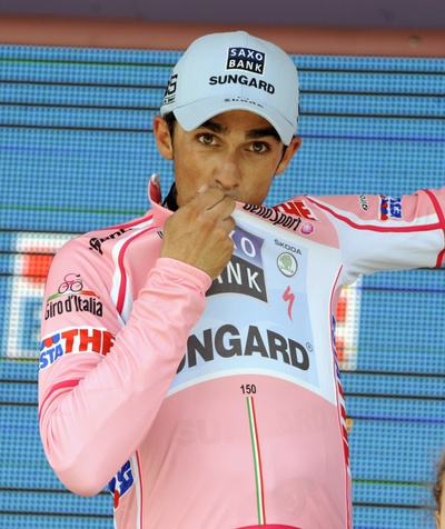 Contador, en el podium.
