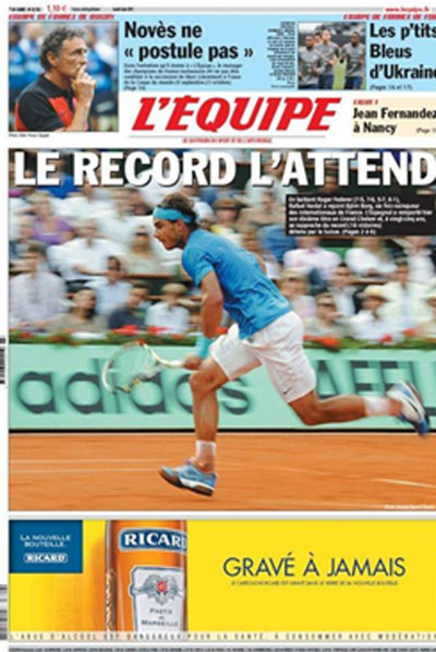 Portada de 'L'Equipe'.