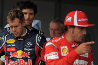 Vettel, Webber y Alonso