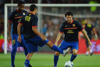 FOTOGALERIA: Calentamiento de Cesc