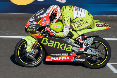 Nico Terol, durante la sesión de calificación.