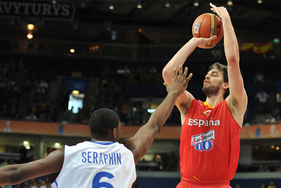 Gasol, durante su partido ante Francia