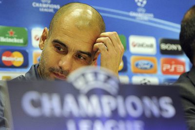 Guardiola, durante la rueda de prensa en Milán.