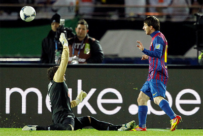 Messi, en el primer gol del partido.