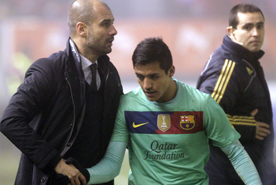 Guardiola, durante el partido de vuelta de octavos de la Copa