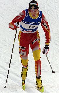 Muehlegg, en la primera parte de la prueba de ayer, con estilo clásico.