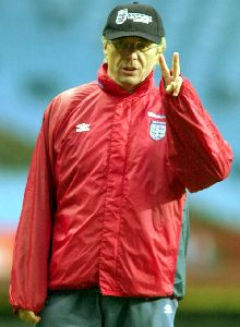 Sven Goran Eriksonn, en el entrenamiento de ayer de Inglaterra.