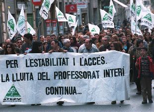 Manifestación de ayer en Valencia organizada por el STEPV.