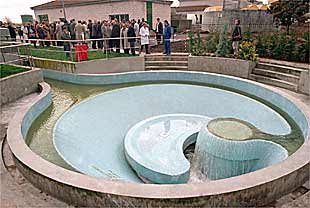 Inauguración, ayer, de la nueva planta de depuración de agua de Valdebebas.