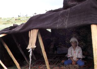 Aspecto de una tienda nómada.