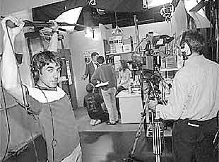 Un momento del rodaje de la serie 'Metropoli' de ETB.