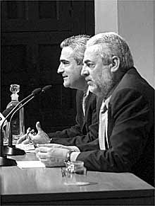 José Hurtado y Antonio Ortega, ayer, en Sevilla.