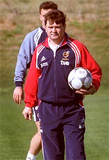Camacho, durante un entrenamiento con las selección.