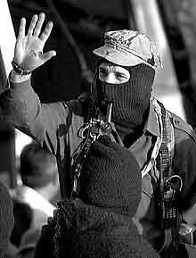 El subcomandante Marcos, en la capital de México, el pasado jueves.