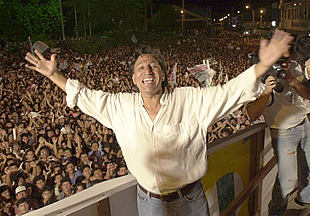 Toledo, durante un mítin celebrado el pasado martes en Tarapoto, a más de 600 kilómetros al norte de Lima.