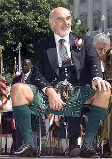 Sean Connery recibió ayer el premio William Wallace de la Fundación Escocesa Americana.