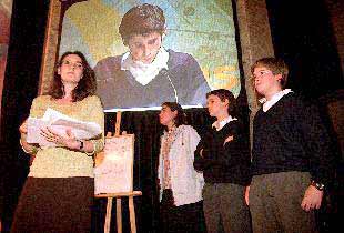 Un momento de la lectura de  El Quijote , ayer en el Círculo de Bellas Artes.
