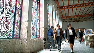 Rita Barberá, ayer, en su visita al palacio de la Exposición.