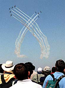 Los aviones participantes en la exhibición de Morón.