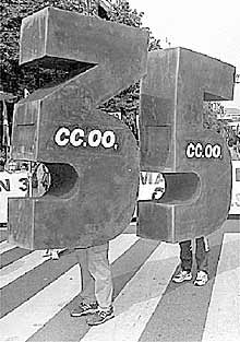 Manifestación de CCOO y UGT, el pasado 1 de Mayo.