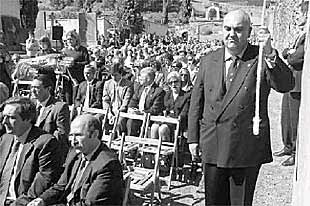 Un momento de los actos de recuerdo por el bombardeo de Gernika.