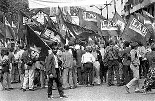 Manifestación conjunta de ELA y LAB en Bilbao el pasado 1 de mayo.