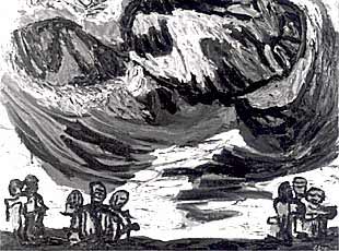  Nubes y gente , obra sin fecha.