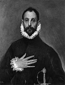  El caballero de la mano en el pecho , de El Greco.