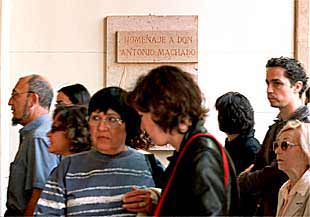 Una imagen del recorrido de L'Aventura de Llegir dedicado a Machado, el sábado.