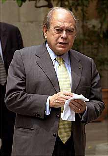 Jordi Pujol, ayer, durante su comparecencia en al Palau de la Generalitat.