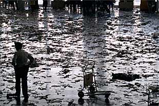 Aspecto que presentaba ayer el aeropuerto internacional de El Prat.