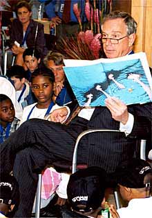 Michael Bloomberg, el 30 de mayo en una escuela de Nueva York.