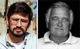 El actual coordinador general de UP, Joan Caball (izquierda), y el anterior, Pep Riera.