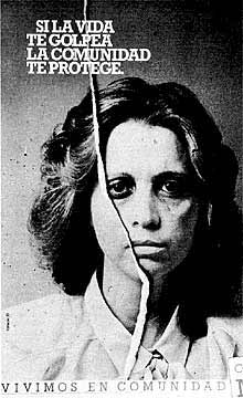 Cartel de una campaña contra la violencia doméstica.