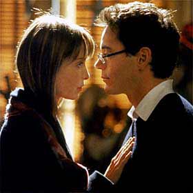 Calista Flockhart y Robert Downey Jr., en una escena de    Ally McBeal. 