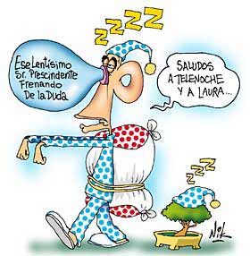 Viñeta de Claudio Dzwonik Nick, humorista de    La Nación. 