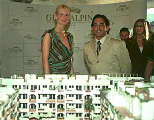 Claudia Schiffer, ayer, en Marbellla.