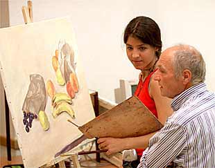 Antonio López, en el curso que ha dirigido esta semana en El Escorial.