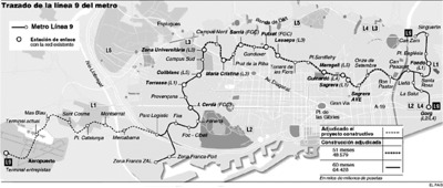 La línea 9 estará lista en 2007, tres años después de lo previsto