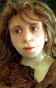 Reconstrucción de un niño neandertal.