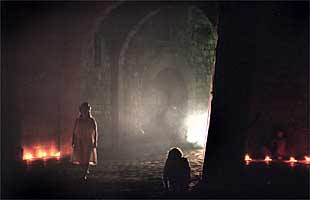 Un momento de la representación de  Romeo y Julieta  en la plaza de Sant Felip Neri.