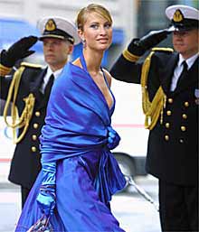 Eva Sannum, a su llegada el sábado a la catedral de Oslo.