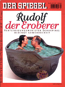 Fotomontaje de la revista  Der Spiegel  con el ministro de Defensa y su amante.