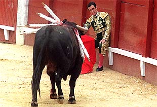 Joselito al comienzo de su faena en su segundo toro premiado con dos orejas.