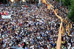 Imagen de la  senyera  de Sant Boi.
